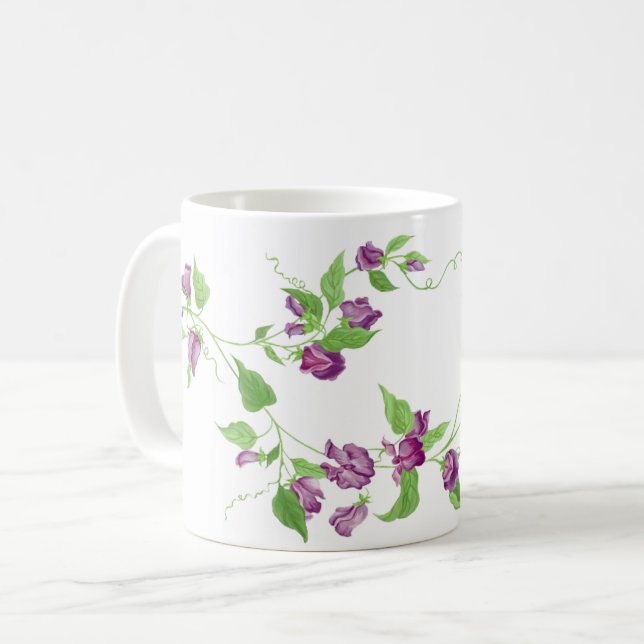 Coffee Mug-Sweet Peas Coffee Mug (Front Left)