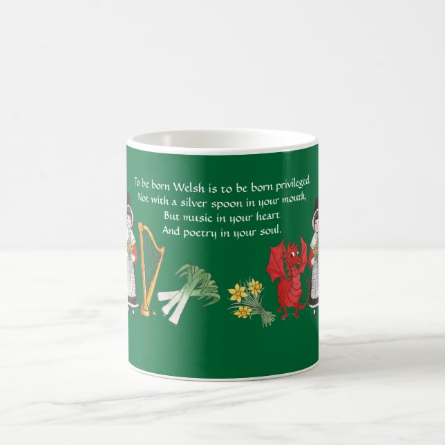 Coffee Mug: Welsh Emblems and Quote Mug (Center)