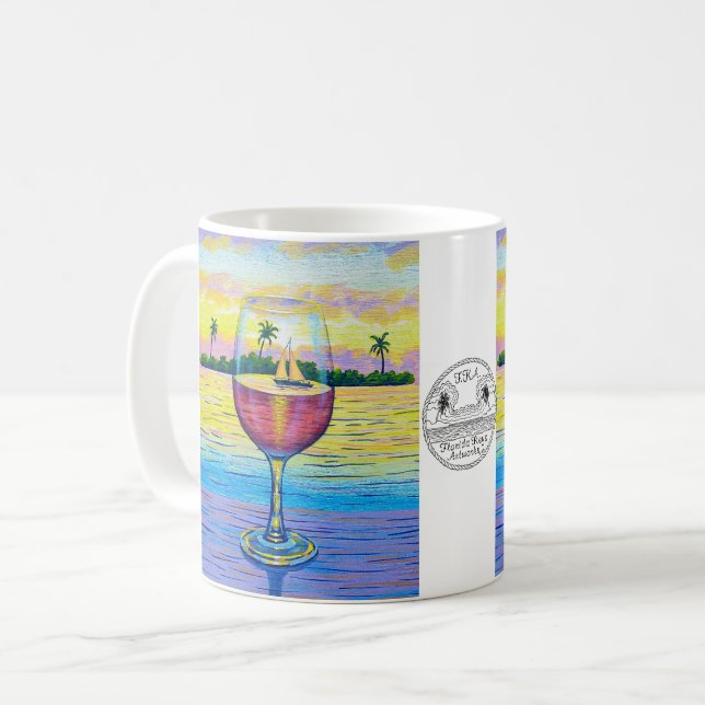 Coffee Mug, Wine Glass at Sunset Mug (Front Left)