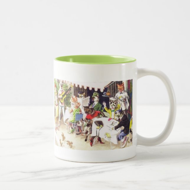 coffee mug with cats and dogs (Right)