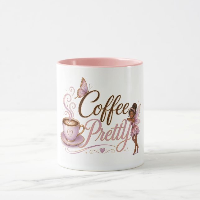 Coffee Mug with design of coffee pixie (Center)