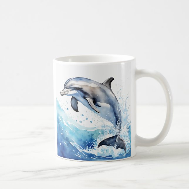 Coffee mug with dolphin design on it (Right)