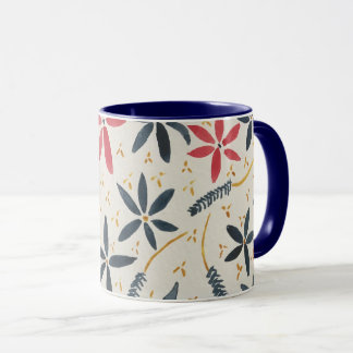Coffee mug with floral design