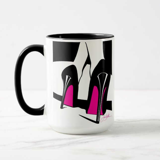 coffee mug with high heels art (Left)