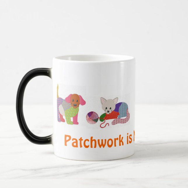 Coffee mug with Patchwork Pets (Left)