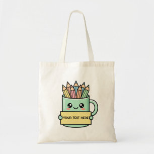 Coffee Mug With Pencils Blank Sign Pastel Graphic Tote Bag