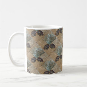 Coffee Mug with Pinecone Design