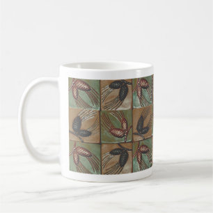 Coffee Mug with Pinecone tile Design