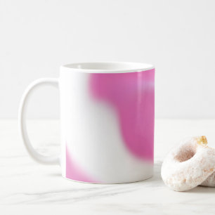 Coffee mug with pink and white smudge