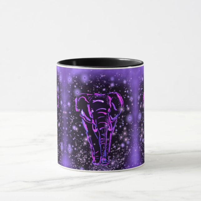 Coffee Mug with Purple Elephants (Center)