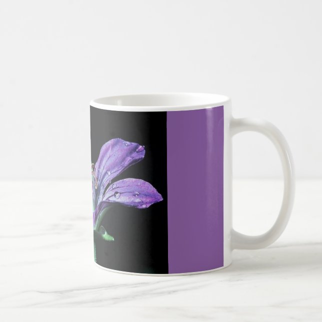 coffee mug with purple flower. (Right)
