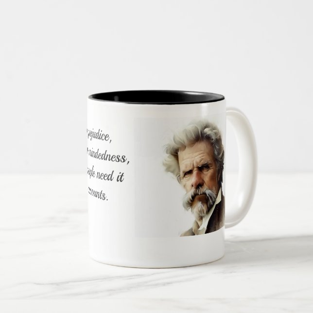 Coffee Mug with quote about travel by Mark Twain (Front Right)