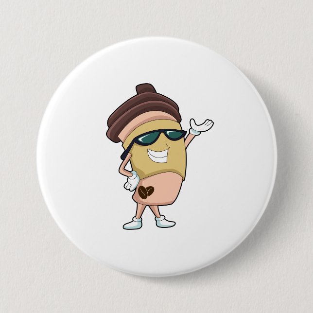 Coffee mug with Sunglasses 7.5 Cm Round Badge (Front)