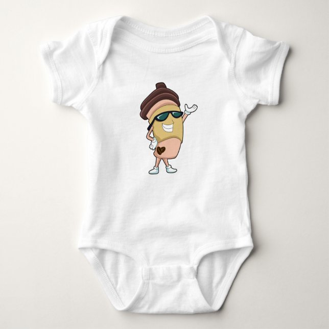 Coffee mug with Sunglasses Baby Bodysuit (Front)