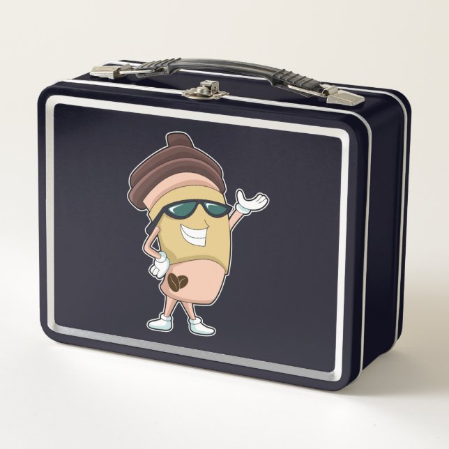 Coffee mug with Sunglasses Metal Lunch Box (Front)