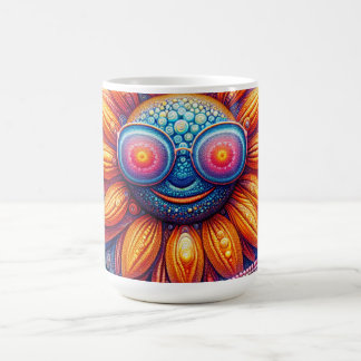 Coffee mug with vivid colours of sunflower shades