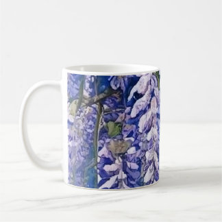 Coffee Mug with Wisteria Blossom Design
