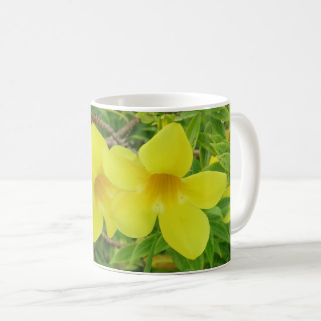 Coffee mug with yellow flowers (Front Right)