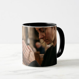 Coffee Mug Woman Praying in Church Religious
