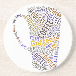 Coffee Mug Word Art Coaster