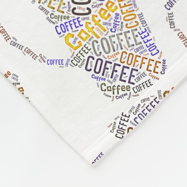 Coffee Mug Word Art  Fleece Blanket (Corner)