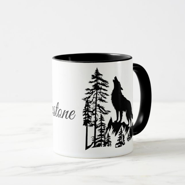 Coffee Mug-Yellowstone Wolf Mug (Front Right)