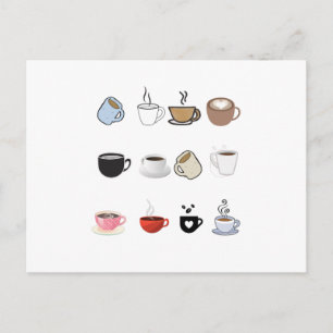Coffee Mugs Designs Pattern Postcard