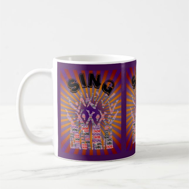 Coffee Mugs Sing Gospel Music Choir Purple Orange (Left)