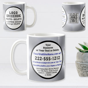 Coffee Mugs with Company LOGO, QR CODE, PHOTO