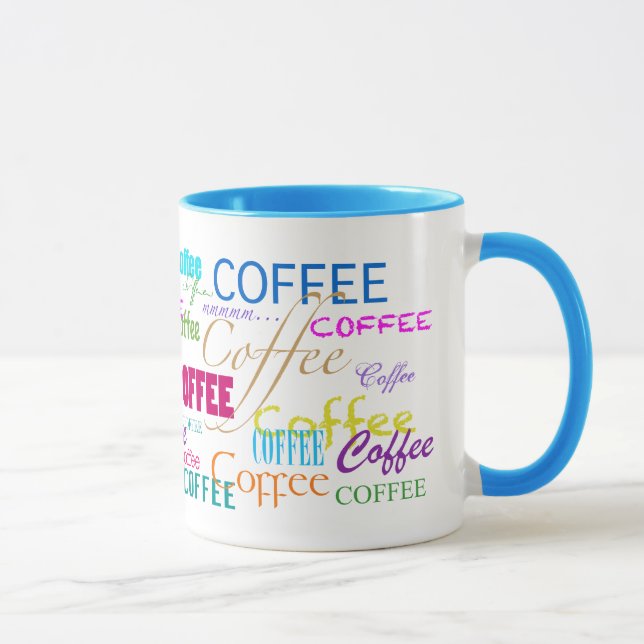 Coffee-Multicolored Text Design Mug (Right)