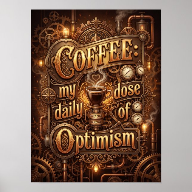 coffee my daily dose of optimism poster (Front)