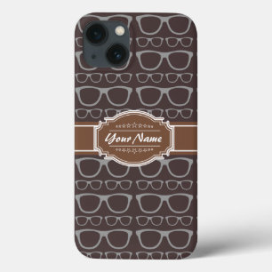Coffee Nerd Hipster Glasses Personalised iPhone 13 Case