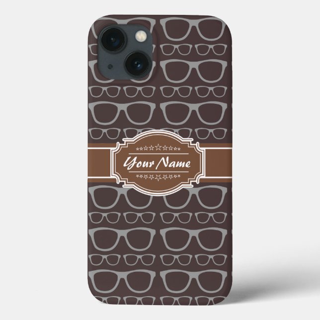Coffee Nerd Hipster Glasses Personalised Case-Mate iPhone Case (Back)