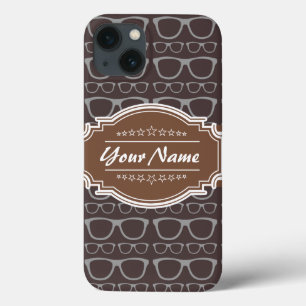 Coffee Nerd Hipster Glasses Personalised iPhone 13 Case
