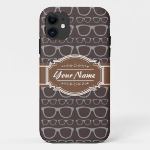 Coffee Nerd Hipster Glasses Personalised iPhone 11 Case