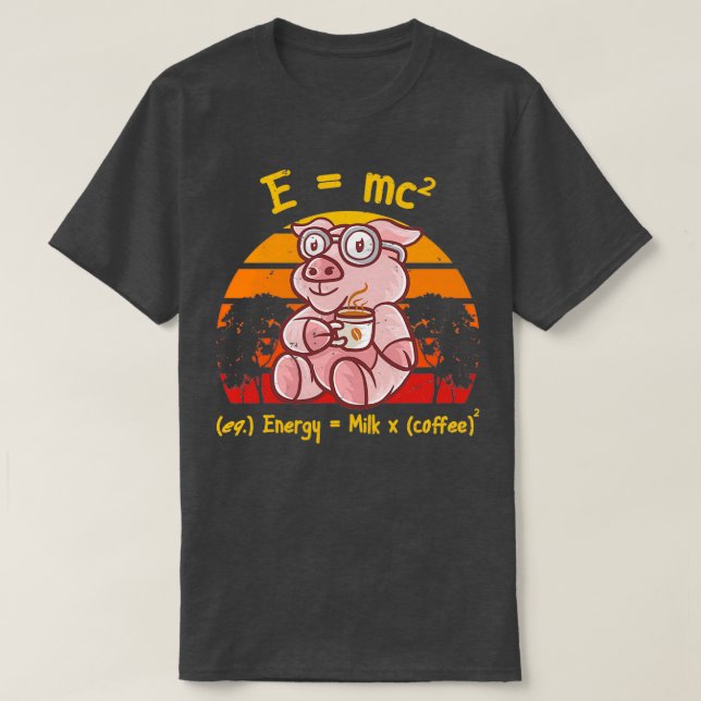Coffee Nerd Math Formula Teacher Coffee Mug Pig Fa T-Shirt (Design Front)
