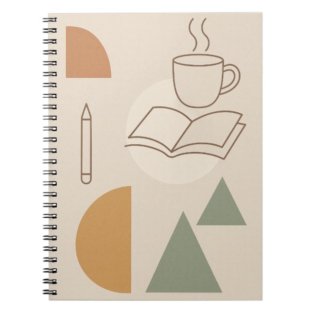 Coffee & Notes Notebook – Minimalist Boho Notebook (Front)