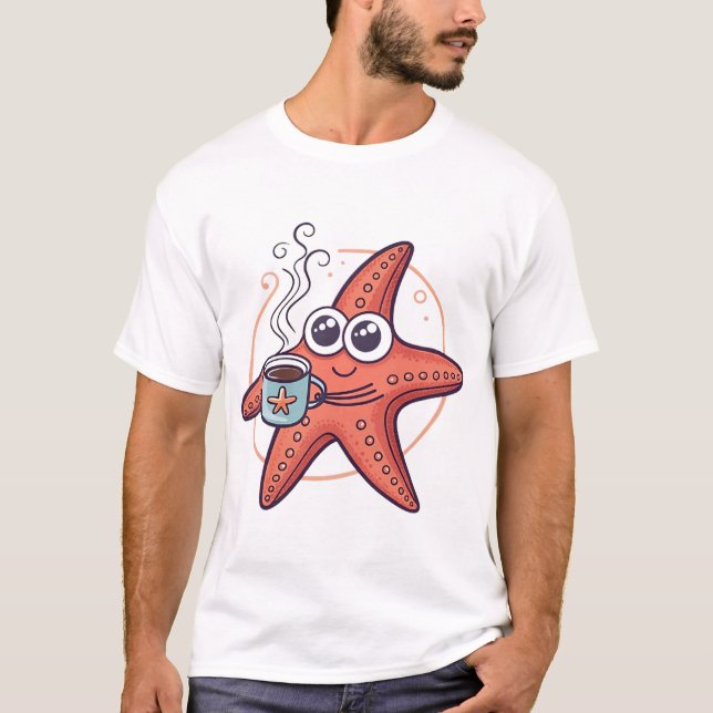Coffee obsessed starfish T-Shirt (Front)