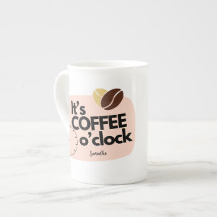 Coffee o'clock bone china mug