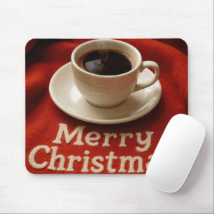 Coffee On a Merry Christmas Blanket Mouse Pad