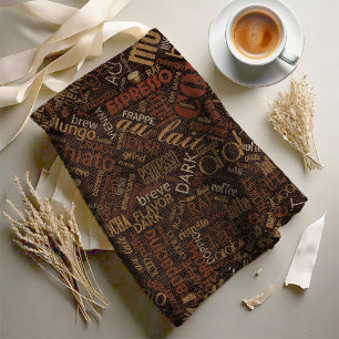 Coffee on Burlap Word Cloud Chestnut ID283 Fabric