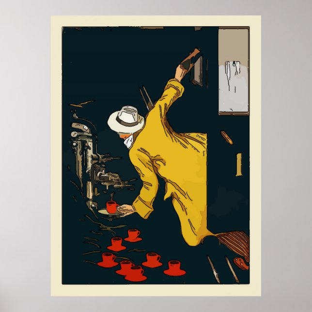 Coffee On The Go Vintage Espresso Sign (Front)