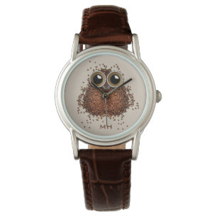 Coffee Owl custom monogram watches