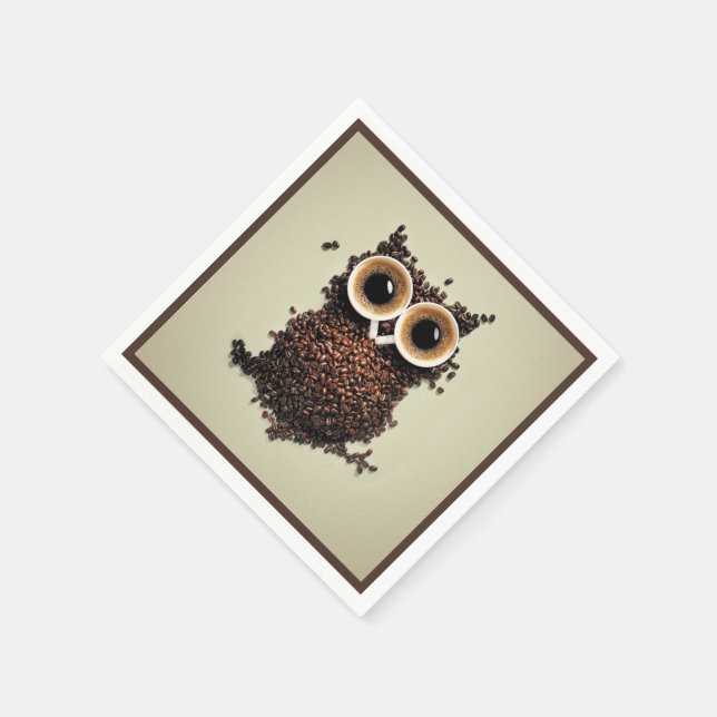 Coffee Owl Napkin (Corner)