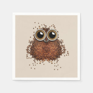 Coffee Owl paper napkins