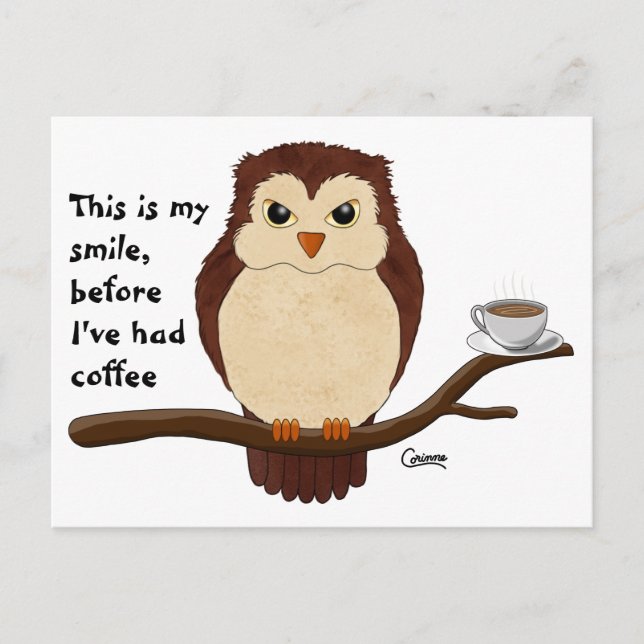 Coffee Owl - Postcard (Front)