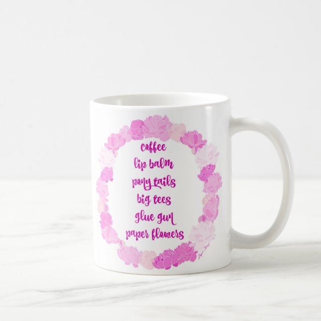 Coffee, paper flowers coffee mug (Right)