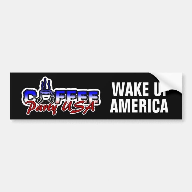 COFFEE Party USA WAKE UP AMERICA Bumper Sticker (Front)