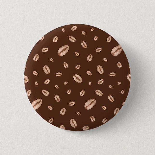 Coffee pattern 6 cm round badge (Front)