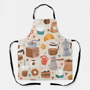 Coffee pattern apron